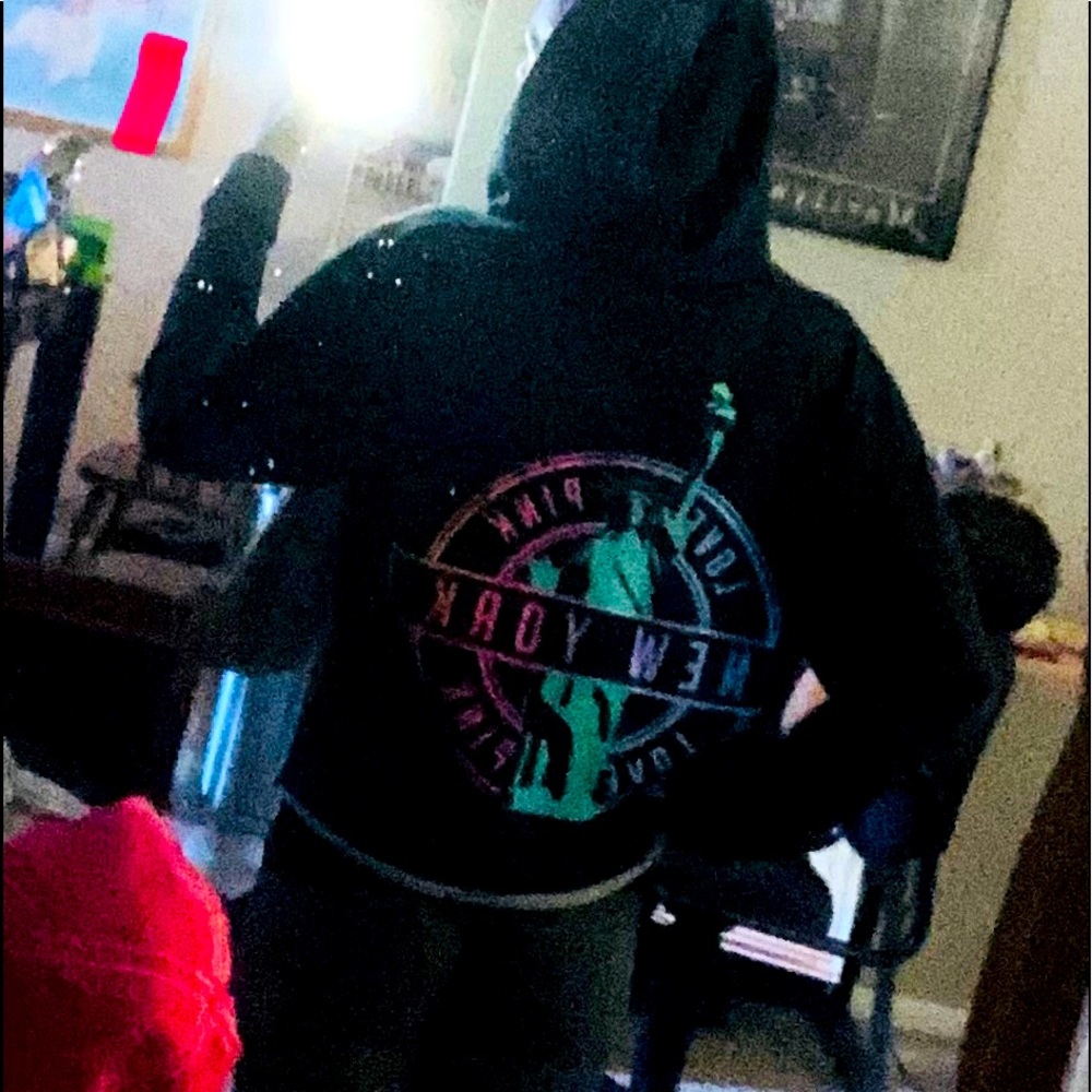 PINK NEW YORK Cropped hoody